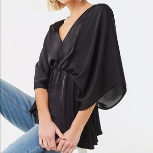 Forever 21 Satin Dolman Top